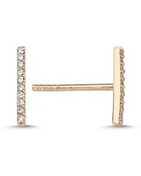 Ecce | Artisan Diamonds - Single 14K Skinny Diamond Rod Earring - Lyst