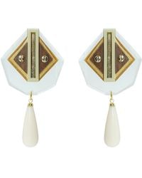 Gissa Bicalho - Neutrals Earring Clef Xs Drop Crystal - Lyst