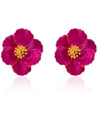 Milou Jewelry - Raspberry Petite Flower Earrings - Lyst
