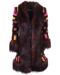 The Extreme Collection Black Knitted Faux Fur Coat Selvaggia