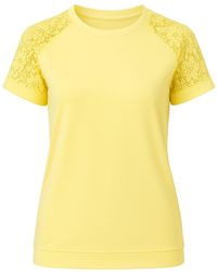 Conquista - Lace Detail Short Sleeve Top - Lyst
