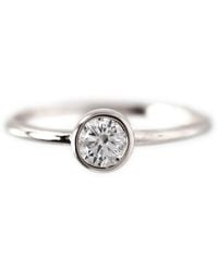 VicStoneNYC Fine Jewelry - Natural Diamond Bezel Setting Engagement Platinum Ring - Lyst
