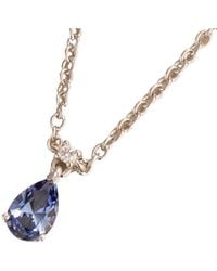 Juvetti - Ori Small Pendant Necklace Pastel Sapphire & Diamond - Lyst