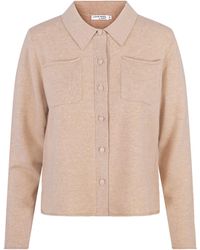 tirillm - Neutrals Nadine Short Cardigan With Collar And Pockets, Light Melange - Lyst