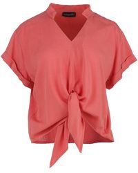 Conquista - Tie Detail Coral Top - Lyst