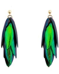 Oana Savu - Beetle Wings Metallic Natural Recycled Scarab Wings & Earrings - Lyst