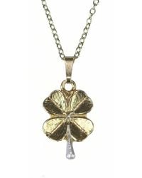 Simon Kemp Jewellers - Lucky Four Leaf Clover Pendant Eighteen Carat On Sterling - Lyst