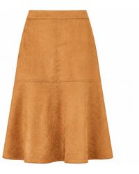 Yumi' - Faux Suede Midi Skirt - Lyst