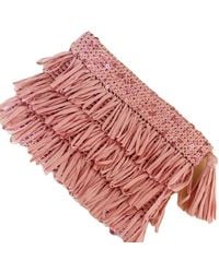 Springmoonatelier - Luxury Star Powder Sequin And Tassel Handmade Raffia Clutch Bag - Lyst