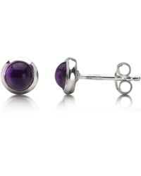 The Jewellery Store London - Round Amethyst Studs - Lyst