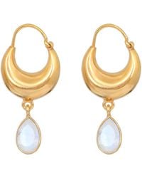 Opium Jewels - Crescent Moon Hoops - Lyst