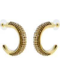Gissa Bicalho - Acrylic Handmade Earring Hoops Strass Golden - Lyst