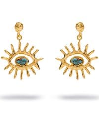 Ebru Jewelry - Kept Safe Evil Eye Drop Earrings - Lyst