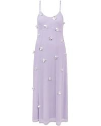 Sour Figs - Floral Sequin-Appliqué Tulle Midi Dress - Lyst