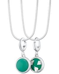Lily Charmed - Sterling Chrysoprase Healing Stone Necklace With Round Snake Chain - Lyst