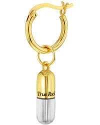 True Rocks - 2 Tone 18Kt Plated & Sterling Mini Pill Charm On Hoop - Lyst