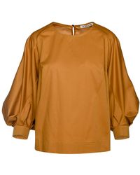 Conquista - Mustard Top With Bishop Sleeves - Lyst