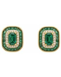 LÁTELITA London - Great Gatsby Stud Earrings Emerald - Lyst