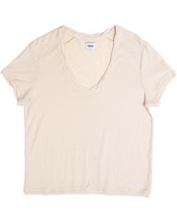 Vænn - Neutrals Slub Deep V Tee Honeycomb - Lyst