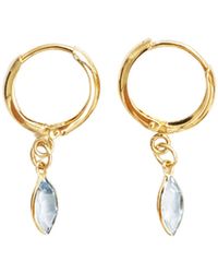Verita New York - 14K Marquise Drop Huggie Hoop Earrings - Lyst