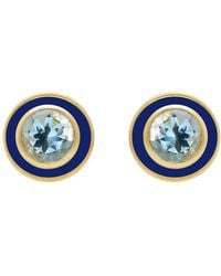 Augustine Jewels - Sky Topaz And Enamel Stud Earrings - Lyst