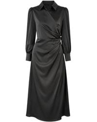 John Abgin - Satin Pearl Detail Maxi Dress - Lyst