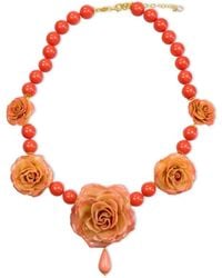 Bellus Domina - Natural Large Rose Coral Necklace - Lyst