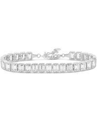 SHYMI - Bezel Set Emerald Tennis Statement Bracelet - Lyst