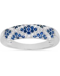 Kylie Harper - Sterling Pave Sapphire 'X' Band Ring - Lyst