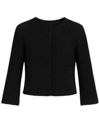 Conquista - Astrakhan Jacket With Pleather Detail - Lyst
