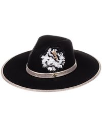 Laines London - Couture Fedora Hat With Embellished White Peony - Lyst