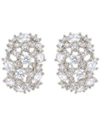 Uchi and Soto - Kinmokusei Floral & Stone Hoop Earrings - Lyst