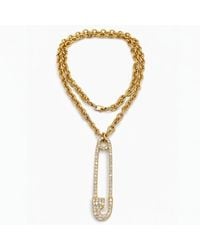 Jagged Halo Jewelry - Safety Pin Pendant Long Chain Necklace - Lyst