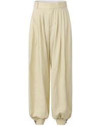 FRONT ROW SHOP - Neutrals Balloon Pleat Trousers Butter - Lyst