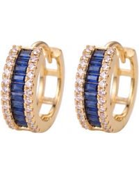 LÁTELITA London - Baguette Huggie Hoop Earrings Sapphire - Lyst