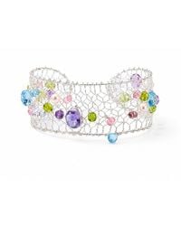 Ormiro - Celestia Multi-Gemstone & Pearl Mesh Bracelet - Lyst