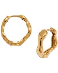 Elk & Bloom - 14K Wave Huggie Hoops - Lyst