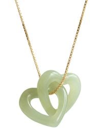 seree - The Hearts Interlocking Jade Pendant Necklace - Lyst