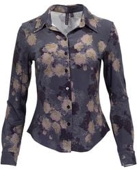 lords of harlech - Stephanie Lans Floral Lyocell Stretch Long-Sleeve Shirt - Lyst