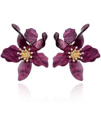 Michael Nash Jewelry - Amethyst Floral Resin Drop Earrings - Lyst