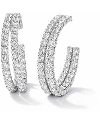 Maison De Gala - Double Row Crystal Hoop Earrings - Lyst