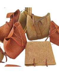 Springmoonatelier - Neutrals Raffia Mesh Bags Cream - Lyst
