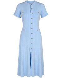 Modenaire - Knit Midi Dress Sculpted Button Front - Lyst