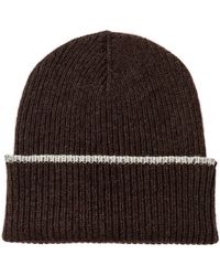 Kinalba - Gents Cocoa Mid-Weight Ribbed Cashmere Beanie Hat - Lyst