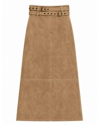 Rave on Trend - Neutrals Double Belt Skirt - Lyst