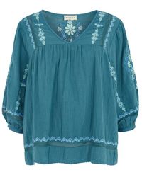 Raffya - Alice Gauze Embroidered Cotton Top - Lyst