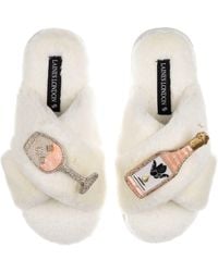 Laines London - Neutrals Classic Laines Slippers With Angelic Rose Wine Brooches - Lyst