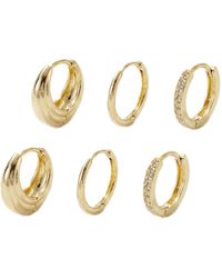 Elk & Bloom - Set Of Three 14K Chunky Huggie Cubic Hoops - Lyst