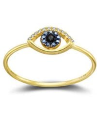 Genevieve Collection - 18K Evil Eye Sapphire Diamond Ring - Lyst