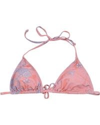 lords of harlech - Flavia Paisley Explosion Coral Bikini Top - Lyst